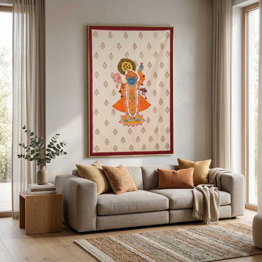 Shrinathji Pichwai Painting on Cloth - Image 2