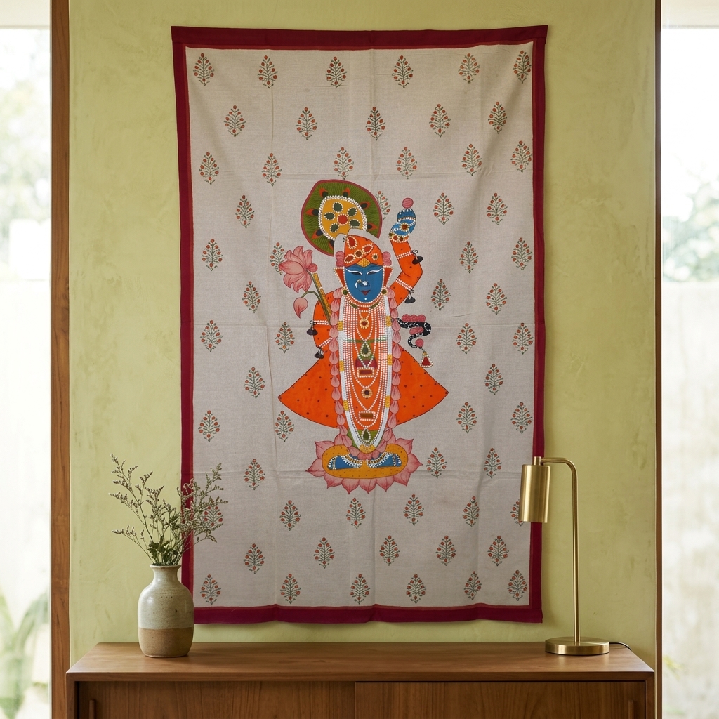 Shrinathji Pichwai Painting on Cloth - Image 3