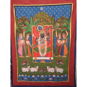 Sharad Purnima Pichwai depicting Lord Shrinathji during the sacred festival