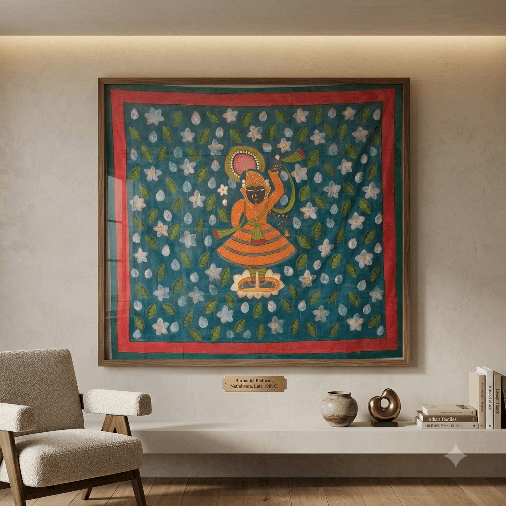 Shrinathji in Kamal Talai Pichwai - Image 2